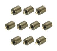 PATIKIL Lot de 50 embouts de cordon de 7,6 mm, embouts Kumihimo en laiton pour cordon en cuir, pompons, fabrication de bijoux, 12 mm de long, bronze