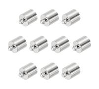 PATIKIL Lot de 50 embouts de cordon de 8,6 mm, embouts Kumihimo en laiton pour cordon en cuir, pompons, fabrication de bijoux, 13 mm de long, couleur rhodium