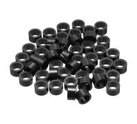 PATIKIL Lot de 50 entretoises rondes en plastique ABS 6 mm x 9 mm x 5 mm de hauteur - Rondelles en nylon noir - Écrou non fileté - Pour vis M6, boulons et barils