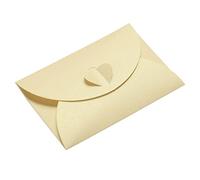 PATIKIL Lot de 50 mini enveloppes avec fermoir en forme de cœur pour ranger de petits articles, cadeau mignon pour mariage, fête de vœux, beige