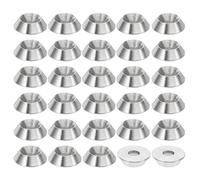 PATIKIL Lot de 50 rondelles à tête fraisée de finition M3, 10 mm de diamètre, 3 mm de haut, en acier inoxydable massif 304, rondelle de coupe CNC, joint à tête plate pour constructions, conique