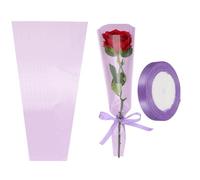 PATIKIL Lot De 50 Sachets D'Emballage De Fleurs Violet Clair Avec Rubans, Parfaits Pour Bouquets, Mariages, Anniversaires, Remises De DiplôMes, Anniversaires De Mariage, 45 x 11,9 x 3 cm