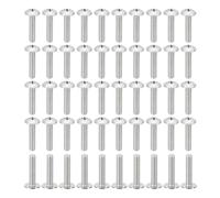 PATIKIL Lot de 50 vis à tête bombée 10#-24 x 7/8 - Vis à tête bombée en acier inoxydable UNC 304 pour appareils ménagers, meubles, pales de ventilateur de plafond