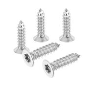 PATIKIL Lot de 50 vis Torx / étoile à tête plate M4 x 16 mm - Vis à bois autotaraudeuses en acier inoxydable à tête fraisée avec embout T20 pour bois et métal souple