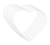 PATIKIL Lot de 6 anneaux attrape-rêves en forme de cœur - 24,9 cm - En métal macramé - Couronne florale - Pour maison, voiture, loisirs créatifs, mariage - Ton argenté