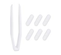 PATIKIL Lot de 6 barres d'agitateur magnétiques en PTFE pour bécher à fond plat, laboratoire, laboratoire à domicile avec pince en plastique, type B 25 x 8 mm