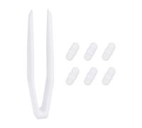 PATIKIL Lot de 6 barres d'agitateur magnétiques en PTFE pour bécher à fond plat, laboratoire, laboratoire à domicile avec pince en plastique, type B - 20 x 8 mm