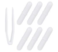 PATIKIL Lot de 6 barres d'agitateur magnétiques en PTFE pour bécher à fond plat, laboratoire, laboratoire à domicile avec pince en plastique, type B 40 x 8 mm