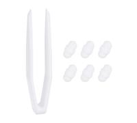 PATIKIL Lot de 6 barres d'agitateur magnétiques en PTFE pour bécher à fond plat, laboratoire, laboratoire à domicile avec pince en plastique, type B - 10 x 5 mm