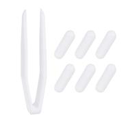 PATIKIL Lot de 6 barres d'agitation magnétiques en PTFE pour bécher à fond plat, laboratoire, laboratoire à domicile avec pince en plastique, type C - 25 x 8 mm