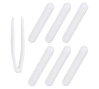PATIKIL Lot de 6 barres d'agitation magnétiques en PTFE pour bécher à fond plat, laboratoire, laboratoire à domicile avec pince en plastique, type C - 45 x 8 mm