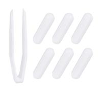 PATIKIL Lot de 6 barres d'agitation magnétiques en PTFE pour bécher à fond plat, laboratoire, laboratoire à domicile avec pince en plastique, 30 x 8 mm