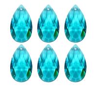 PATIKIL Lot de 6 pendentifs en cristal K9 en forme de goutte d'eau de 38 mm pour lustres et prismes - Perles à suspendre pour loisirs créatifs, décoration, bleu marine