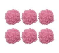 PATIKIL Lot de 6 pompons pour loisirs créatifs, 4 à 5 cm, avec boucle élastique pour porte-clés, tricot, chapeaux, loisirs créatifs, décoration d'intérieur, rose