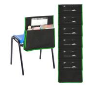 PATIKIL Lot de 6 pour Poches de Chaise de Classe Longueur 16,5" | Chaises Vertes, Sacs de Poches de Siège avec Emplacement de Nom Vide, Largeur 15,4", Poches de Chaise de Classe