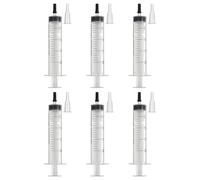 PATIKIL Lot de 6 seringues DTF de 20 ml avec 6 capuchons noirs et adaptateurs sans aiguille pour buse d'imprimante, rinçage de ligne d'encre, élimination des bulles