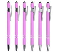 PATIKIL Lot de 6 stylos à bille 2 en 1 avec pointe de stylet, encre noire, pointe moyenne de 1,0 mm, pour écrans tactiles style 1, violet clair