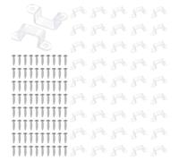 PATIKIL Lot de 60 clips de fixation pour bande lumineuse LED, supports de fixation en plastique avec vis pour ruban lumineux néon RVB de 16 à 19 mm, translucide