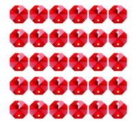 PATIKIL Lot de 60 Pendentifs en Cristal K9 Octogonaux à 2 Trous Rouge | Perles de 14 mm, pour Lustres, Ornements Suspendus, pour Bricolage Décoration d'Arts et d'Artisanat