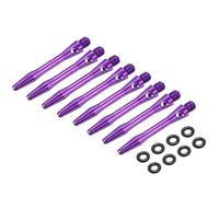PATIKIL Lot de 8 tiges de fléchettes en aluminium de 35 mm, filetage 2BA, accessoires de rechange avec anneaux en caoutchouc pour pointe en acier, violet