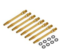 PATIKIL Lot de 8 tiges de fléchettes en aluminium de 45 mm, filetage 2BA, accessoires de rechange avec anneaux en caoutchouc pour pointe en acier, doré