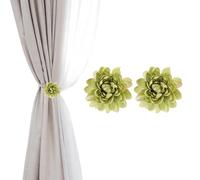 PATIKIL Lotus Flower Curtain Tiebacks, 2 Pcs Artificial Floral Curtain Tie Clips, Modern Curtain Holder Buckles, Window Drapery Decorative Clips pour Home, Room, Office, Grass Green