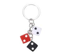 PATIKIL Lucky Dice Keychain CharmCube Mini En 3D En Résine Avec 3 Pendants Pour SacPortefeuilleBourseVoitureAccessoires De TéléphoneRouge/Noir/Blanc