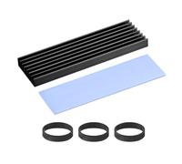 PATIKIL M.2 2280 Nvme SSD Dissipateur De Chaleur 70x22x6mm, Radiateur Refroidisseur avec Pads Thermiques/Ruban/Anneau en Caoutchouc pour Laptop Electronics CPU LED, Noir