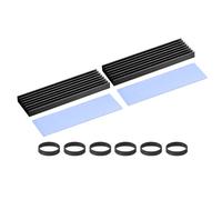 PATIKIL M.2 2280 Nvme SSD Dissipateur Thermique 70x22x6mm, 2 Set Radiateur Refroidisseur avec Pads Thermiques/Ruban/Anneau en Caoutchouc pour Laptop Electronics CPU LED, Noir