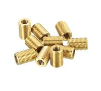 PATIKIL M10 à M6 Filetage Adaptateur Manche Réduction Écrou, 10 Paquet 15mm Fileté Creux Tube Adaptateur Laiton Coupleur Connecteur Tube Raccord
