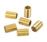 PATIKIL M10 à M8 Filetage Adaptateur Manche Réduction Écrou, 6 Paquet 15mm Fileté Creux Tube Adaptateur Laiton Coupleur Connecteur Tube Raccord