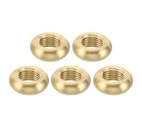 PATIKIL M10x1 Rond Contre-écrou, 5 Paquet Solide Laiton Bord Plat Écrou Mince Vis Verrouillage Écrou pour Meubles Lampe Lumière, 16,5 mm x 6 mm