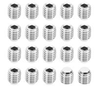 PATIKIL M12x12mm Nylon Pointe Sans-tête Vis, 20 Paquet Métrique Hex Douille Tête Coupe pointe Anti Glissement Ensemble Vis Interne Hex Matériel d'entraînement, 304 Inox Acier