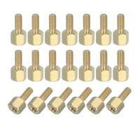 PATIKIL M2.5 x 4+6 mm Filetage Femelle Hex Laiton PCB Entretoise, 20 Pcs pour FPV Drone Quadcopter PCB Carte Mère Ensemble Vis Écrou Acier Ordinateur Électrique, Or