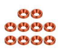 PATIKIL M3 Lot de 10 rondelles à tête fraisée en alliage d'aluminium pour boulon à vis RC FPV PC Accessoires mécaniques Orange