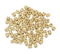 PATIKIL M3 Threaded Inserts M3x5x5mm, 100 Pcs Brass Heat Set Insert Female Threaded Inserts Metric Knurled Nuts Embedment Nut pour Plastic and 3D Printing Components, Gold