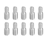 PATIKIL M3x0,5 à M4x0,7 Double Fin Fileté Goujon Vis Boulon, 10 Paquet 304 Inox Acier Tige Boulons Filetage Réducteur Adaptateur pour Meubles Matériel, 10mm Long