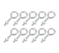 PATIKIL M3x16mm Pitons À Œil, 10 Pcs Acier Carbone Pitons Filetés Crochets À Œil Vis Avec Écrou Pour Suspendre Ou Fixer Câbles Argent