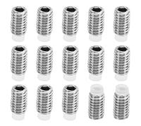 PATIKIL M3x5mm Nylon Pointe Sans-tête Vis, 15 Paquet Métrique Hex Douille Tête Coupe pointe Anti Glissement Ensemble Vis Interne Hex Matériel d'entraînement, 304 Inox Acier