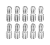 PATIKIL M4x0,7 à M5x0,8 Double Fin Fileté Goujon Vis Boulon, 10 Paquet 304 Inox Acier Tige Boulons Filetage Réducteur Adaptateur pour Meubles Matériel, 12mm Long