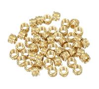 PATIKIL M5 Filetés Inserts M5x5x7mm, 50 Pcs Laiton Heat Set Insert Femelle Filetés Inserts Métrique Moleté Écrous Encastrement Écrou pour Plastique et Composants 3D Impression, Or