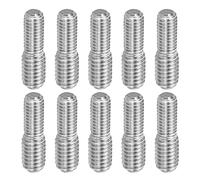 PATIKIL M5x0,8 à M6x1 Double Fin Fileté Goujon Vis Boulon, 10 Paquet 304 Inox Acier Tige Boulons Filetage Réducteur Adaptateur pour Meubles Matériel, 20mm Long