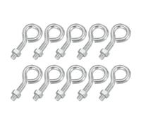 PATIKIL M5x20mm Boulons à Œil, 10 Pcs Boulons à Œil Filetés En Acier Carbone Avec Écrou Pour Suspendre Ou Fixer Des Câbles Argent
