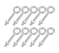 PATIKIL M5x35mm Boucles À Œil, 10 Pcs Acier Carbone Boulons Filetés Boucles À Œil Crochets Vis Avec Écrou Pour Suspendre Ou Fixer Câbles Argent