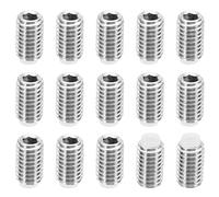 PATIKIL M5x8mm Nylon Pointe Sans-tête Vis, 15 Paquet Métrique Hex Douille Tête Coupe pointe Anti Glissement Ensemble Vis Interne Hex Matériel d'entraînement, 304 Inox Acier