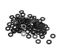 PATIKIL M6 Nylon Plat Rondelle, 100 Paquet 6mm ID 12mm OD Étanchéité Espaceur Joint Anneau pour Robinet Tuyau Eau Tuyau Fixation Boulon,Noir