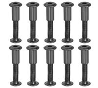 PATIKIL M6 x 25 mm Vis Chicago à Tête Hexagonale, 10 Ensembles Vis de Fixation pour Boulons, Écrous à Tête Creuse, pour Scrapbooking, Ceinture, Album Photo, Réparation de Meubles, Noir