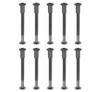 PATIKIL M6 x 70 mm Vis Chicago à Tête Hexagonale, 10 Ensembles Vis de Fixation pour Boulons, Écrous à Tête Creuse, pour Scrapbooking, Ceinture, Album Photo, Réparation de Meubles, Noir
