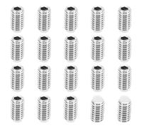 PATIKIL M6x10mm Nylon Pointe Sans-tête Vis, 20 Paquet Métrique Hex Douille Tête Coupe pointe Anti Glissement Ensemble Vis Interne Hex Matériel d'entraînement, 304 Inox Acier