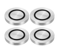 PATIKIL M8 Filetage 60mm / 2.4" Diamètre 8mm Épais Adaptateur de Haut en Verre à Disque Cercle en Aluminium 4Pcs Quincaillerie de Plaque de Protection de Pieds avec Anneau en Caoutchouc